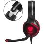 Gaming Headset MFEEL Over Ear Headphones with Mic for PS4 Xbox One S PC Laptop Tablet iPhone iPad Mobile Phones - Easy Volume Control & LED Lighting - Black Red