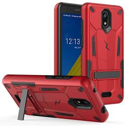 Phonelicious Radiant Core Cricket Icon Smartphone Case with kickstand Heavy Duty Rugged Slim Durable Hybrid Dual Layer Shockproof Phone Cover Compatible Cricket Icon (Red)