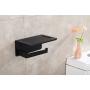 XVL Toilet Paper Holder with Mobile Phone Storage Shelf Bathroom Tissue Holder, Matte Black, SUS304 Stainless Steel G318C-G