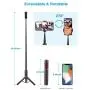 Selfie Stick Tripod, BlitzWolf Phone Tripod for Zooming in/Out & Switching Camera Extendable Lightweight Selfie Stick Bluetooth with Remote for iPhone Android Phone(Not Support iOS13.4 and Above)