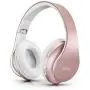 Bluetooth Headphones Wireless,MKay Girls Over Ear Headset V5.0 with Microphone, Foldable & Lightweight, Support Tf Card MP3 Mode and Fm Radio for Cellphones Laptop TV-Rose Gold
