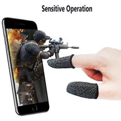 Iotton Finger Sleeves for Gaming [10 Pack], Anti-Sweat Breathable PUBG Finger Sleeves, Highly Sensitive Nano-Copper Fiber Material, Thumb Sleeves for PUBG/Rules of Survival/Call of Duty-Black