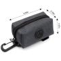 SLSON Pet Waste Bag Dispenser Zippered Pouch,Portable Dog Poop Bag Holder Leash Attachment Lightweight Fabric Bags,Grey
