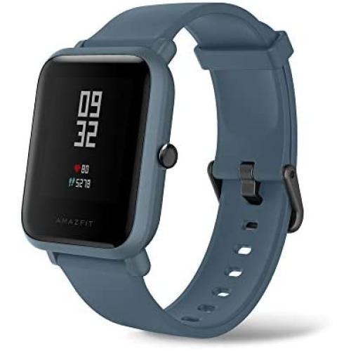 Amazfit Bip Lite Smartwatch, 45-Day Battery Life, Heart Rate & Sleep Monitor, 1.2" Always-On Touchscreen, 3 ATM Water Resistant, Multisport Tracker, Blue (W1915IN3N)