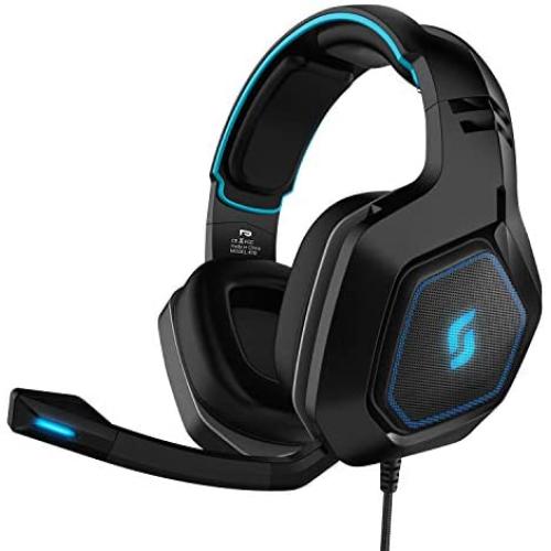 Sliq Gaming Scorpio Stereo Sound 50mm Gaming Headset/Headphone with Microphone/Mic for PC, PS4, Xbox One – in-line Audio Controls – LED – 3.5mm Input