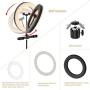 Selvim 10  Selfie Ring Light with Tripod ＆ 3 Cellphone Holders for Live Stream/Makeup/Selfie, 128 LED Bulbs 3 Light Modes 10-Level Brightness 360° Rotating, with Bluetooth Remote Control