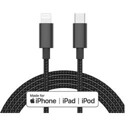 Apple MFi Certified USB C to Lightning Cable Made for iPhone X/XS/XR/XS Max / 8/8 Plus, Supports Power Delivery (for Use with Type C Chargers) 4FT (Black)