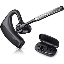 TOKSEL Bluetooth Earpiece V5.0 with Dual Mic Noise Cancelling Bluetooth Headset for Cell Phones, 8Hrs Talktime, Mute Button, Hands-Free Earphones Compatible iPhone Android Driving/Business/Office