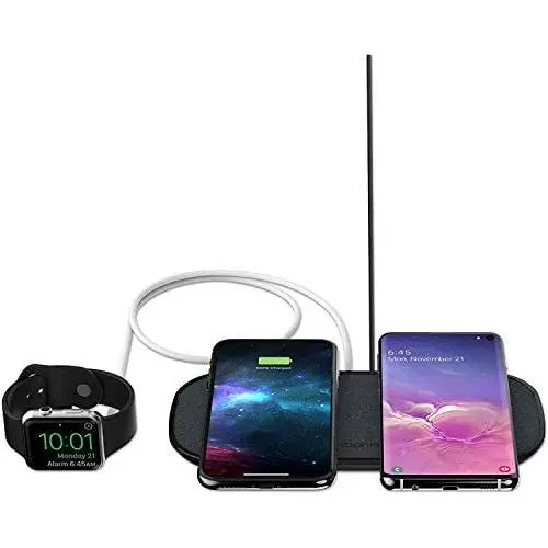 mophie Dual Wireless Charging Pad - Made for Apple Airpods, iPhone Xs Max, iPhone Xs, iPhone XR and Other Qi-Enabled Devices (Renewed) mophie Dual Wireless Charging Pad - Made for Apple Airpods, iPhone Xs Max, iPhone Xs, iPhone XR and Other Qi-Enabled Devices (Renewed)
