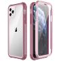 SPIDERCASE for iPhone 11 Pro Max Case, Built-in Screen Protector Full Heavy Duty Protection Shockproof Anti-Scratched Rugged Case for iPhone 11 Pro Max 6.5 inch 2019 (Pink+Clear)