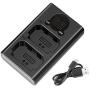 Neewer Dual USB Charger for Sony NP-FZ100 Battery, Compatible with Sony A9 A7III A7RIII Cameras, Designed with LCD Display, Versatile Charging Options