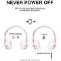 Picun Wireless Headphones 25 Hours Playtime Girls Romantic LED Bluetooth V5.0 Headphones, Hifi Bass Foldbale Headset with HD Mic, Soft Earmuff, Wired & TF Mode for Kids Women(Rose Gold)