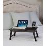 Sofia + Sam Multi Tasking Laptop Bed Tray – Bamboo Lap Desk – Folding TV Tray Table – Smartphone Tablet Lap Tray – Homework Study Reading Eating Food - Walnut