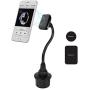 Macally Car Cup Holder Magnetic Phone Mount with for Extra Long Neck & 2 Metal Plates for iPhone 11 Max Pro Xs Max XR X 8 Plus 7 Plus 6S 6 Plus, Samsung Galaxy S10 S9 Note & Most Cell Phones