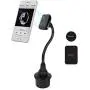 Macally Car Cup Holder Magnetic Phone Mount with for Extra Long Neck & 2 Metal Plates for iPhone 11 Max Pro Xs Max XR X 8 Plus 7 Plus 6S 6 Plus, Samsung Galaxy S10 S9 Note & Most Cell Phones