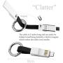 Lightning Cable Keychain Charger iPhone Android USB C 3 in 1 Charging Cable Multi Short Fast Charging Cord Magnetic Portable Keyring Cable for All Smartphones[Apple MFi Certified]