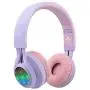 Riwbox WT-7S Bluetooth Headphones Light Up, Foldable Stero Wireless Headset with Microphone and Volume Control for PC/Cell Phones/TV/iPad (Purple)