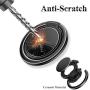 eSamcore Phone Ring Holder – Wireless Charger Friendly Ceramic Finger Ring Holder Kickstand [Anti-Scratch] [3mm Ultra-Thin] Compatible with All Wireless Charging Cell Phone [Black]