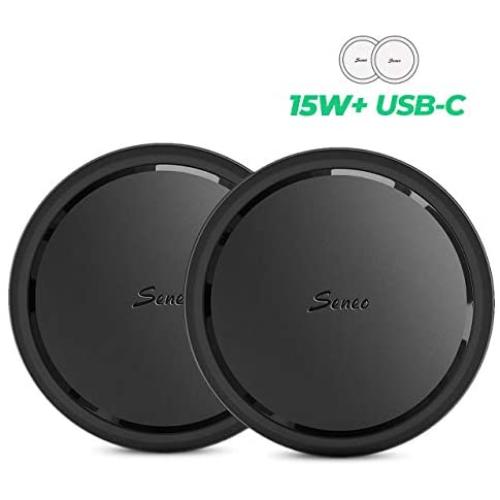 Seneo [2 Pack] 7.5W Qi Fast iPhone Wireless Charger for iPhone SE/11/11 Pro Max/XR/XS/X/8/8P/Airpods Pro, 10W Wireless Charging Pad for Samsung Galaxy Note10/10+/Note9/8, S20/S10/S9,15W for LG V30/V40