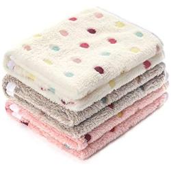 luciphia 1 Pack 3 Blankets Super Soft Cute Dot Pattern Pet Blanket Flannel Throw for Dog Puppy Cat Dot