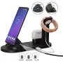Wireless Charger Stand, 4 in 1 Multi-Function Wireless Charging Station Dock for Apple Watch Airpods, Qi Fast Wireless Charger Holder Pad for iPhone 11 Pro Max XS XR and Smartphone (Black) Wireless Charger Stand, 4 in 1 Multi-Function Wireless Charging Station Dock for Apple Watch Airpods, Qi Fast Wireless Charger Holder Pad for iPhone 11 Pro Max XS XR and Smartphone (Black)