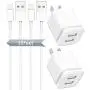 ADOIFER Phone Charger 10 FT with Wall Plug 4-Pack, Phone Charging Cable Cord 10ft and Dual Port USB Block Cube Adapter Compatible with iPhone 11 Pro XS XS Max XR X 8 7 6 6S Plus 5S 5 5C SE, Pad, Pod ADOIFER Phone Charger 10 FT with Wall Plug 4-Pack, Phone Charging Cable Cord 10ft and Dual Port USB Block Cube Adapter Compatible with iPhone 11 Pro XS XS Max XR X 8 7 6 6S Plus 5S 5 5C SE, Pad, Pod