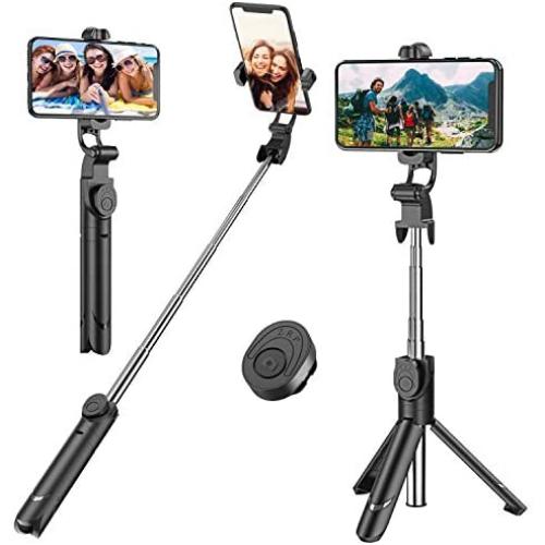 Selfie Stick, Extendable Selfie Stick Tripod with Detachable Wireless Remote and Tripod Stand Selfie Stick for iPhone X/iPhone 8/8 Plus/iPhone 7/7 Plus, Galaxy S9/S9 Plus/S8/S8 Plus/Note8,Huawei,More