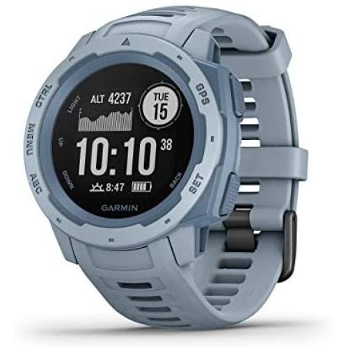 Garmin Instinct, Rugged Outdoor Watch with GPS, Features GLONASS and Galileo, Heart Rate Monitoring and 3-Axis Compass, Sea Foam