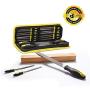 Topec 18Pcs File Set, Swiss Pattern Files, Round and Flat File Kits are Made of High Carbon-Steel, Ideal Wooden Hand Tool for Woodwork, Metal, Model & Hobby Applications