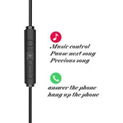 Anonyme Earphone Super Bass Wired Earbuds Headset in-Ear Wired Headphones with Mic for Mobile Phone Gaming Headphones Black