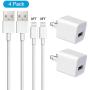 iPhone Charger, Everdigi 2 Pack USB Wall Charger Adapter Block with 2 Pack 3FT iPhone Charger Cable Cord Compatible iPhone 11/Xs/Xs Max/XR/X /8/7/6/6S Plus SE/5S/5C, iPad and More