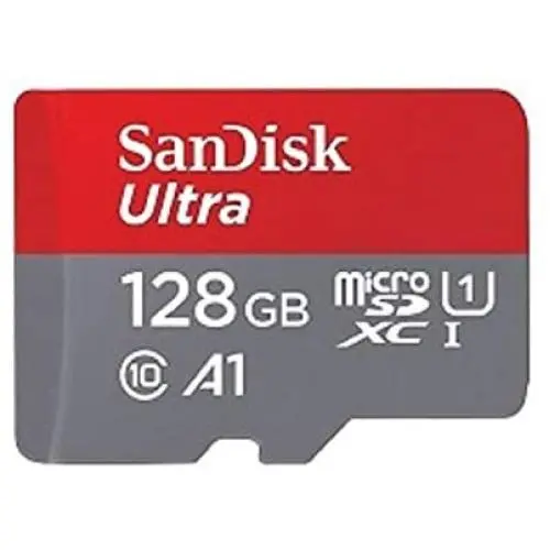 SanDisk Ultra 128GB UHS-I Class 10 MicroSDXC Memory Card Up to 80mb/s SDSQUNC-128G with Adapter