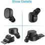 Single Mini Bluetooth Earbud Wireless Bluetooth Headset in-Ear Invisible Earpiece Business Bluetooth Headphone with Magnetic USB Charging Dock 4Hr Playtime Sweatproof Sport Earphone (Black)