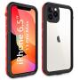 iPhone 11 Pro Max Case Waterproof 6.5 inch, Built-in Screen Protector Rugged Cover Sealed Slim Clear Back Case Shockproof Anti-Scratch Outdoor Bumper Case Compatible with iPhone 11 Pro Max (Red&Clear)