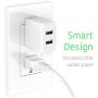 USB Wall Charger by TalkWorks | 12W/2.4A | Dual Port Universal Cell Phone Charger Adapter For Apple iPhone, iPad, Nintendo Switch, Android for Samsung Galaxy, Bluetooth Speaker, Tablet  - White