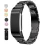 Jiarusig Compatible with Fitbit Charge 2 Bands, Stainless Steel Metal Bands Strap Men Women Replacement Bracelet Small Large Wristband Accessories Band Compatible with Fitbit Charge 2, Black