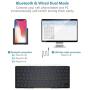 iClever BK05 Bluetooth Keyboard with 3-Color Backlight, Bluetooth 5.1 Multi-Device Foldable Keyboard with Aluminum Alloy Base for iOS Windows Android Tablets, Smartphones, Laptops, PC and More