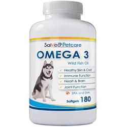 Salveo Petcare Omega 3 Fish Oil for Dogs - Natural Pet Supplement for Shiny Coat - Wild Caught More EPA & DHA Than Salmon Oil - No Fishy Smell or Mess - Ideal for Medium Large Dogs