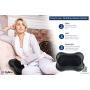 Zyllion Shiatsu Back & Neck Massager – Cordless Rechargeable Kneading Body Massage Pillow with Heat - Black (ZMA-13RB-BK)