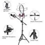 10" Selfie Ring Light with Tripod Stand and Double Phone Holder for Live Stream/Online Meeting/Video/Camera/YouTube, Compatible for iPhone Android Phone Ringlight Flashes