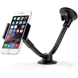 Car Mount,DHYSTAR Cell Phone and Mini Tablet Windshield Dashboard Long Arm Car Holder Truck Mount Cradle for Most Smart Phones,7-8inch Tablets,GPS,with Two Size Holders Clamps