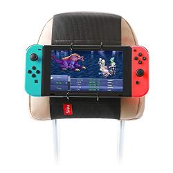 Hikig Car Headrest Mount Holder for Nintendo Switch Game Machine, Smart Phone and Other Tablets / Also fit for Planes Tray Table