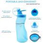 SYOSIN Dog Water Bottle,Foldable Pet Water Bottle,Leak Proof Dog Water Dispenser with Collapsible Bowl,Lightweight and Convenient Dog Travel Water Bottle for Walking, Hiking(500ml)