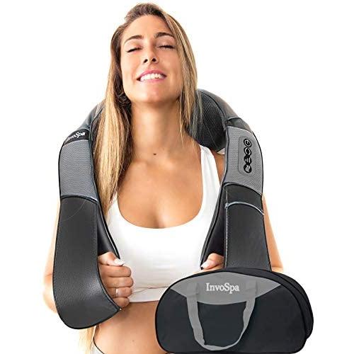 Shiatsu Back Shoulder and Neck Massager with Heat - Deep Tissue Kneading Back Massager for Neck, Shoulders, Foot, Legs - Electric Full Body Pillow Massage - Perfect Gift