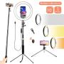 SXIYA LED Ring Light,10.2" Selfie Ring Light with Tripod Stand and Smart Phone Holder Compatible with iPhone Android for Makeup YouTube Videos Photography Adjustable Durable