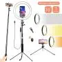 SXIYA LED Ring Light,10.2" Selfie Ring Light with Tripod Stand and Smart Phone Holder Compatible with iPhone Android for Makeup YouTube Videos Photography Adjustable Durable SXIYA LED Ring Light,10.2" Selfie Ring Light with Tripod Stand and Smart Phone Holder Compatible with iPhone Android for Makeup YouTube Videos Photography Adjustable Durable