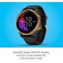 Garmin Venu, GPS Smartwatch with Bright Touchscreen Display, Features Music, Body Energy Monitoring, Animated Workouts, Pulse Ox Sensor and More, Gold with Black Band