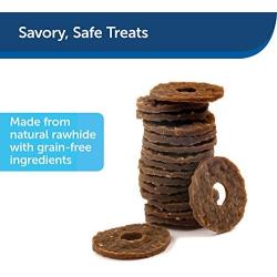 PetSafe Natural Rawhide Rings, Dog Toy Treat Ring Refills for Busy Buddy Dog Toys, Small, Medium, Large and Variety Packs Available in Peanut Butter and Original Rawhide