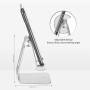 Adjustable Cell Phone Stand - ToBeoneer Phone Stand [Update Version] Multi Angle Dock Holder for All Mobile Phones, Desktop Office Home Accessories Desk - Silver