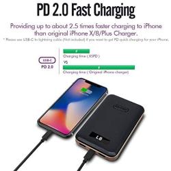 imuto 10000mah 18W PD QC 3.0 Portable Charger Power Bank USB C with LCD Display External Battery Charger Fast Charge for iPhone11 Pro XR Max 8 Plus, Samsung Note S9, Nintendo Switch, iPad Pro